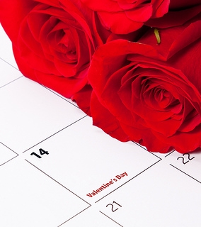 Rose on February calendar
