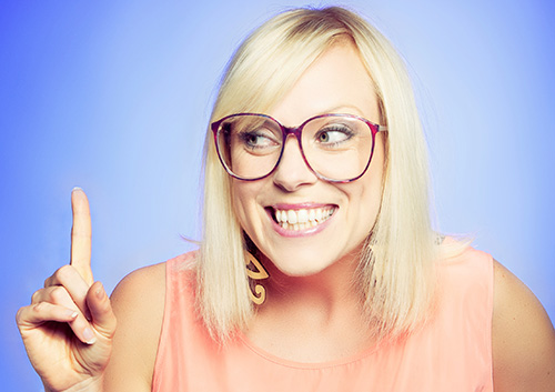 Woman wearing glasses and great smile